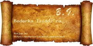 Bederka Izidóra névjegykártya